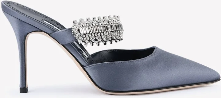 Lutara 90 Crystal-Embellished Mules