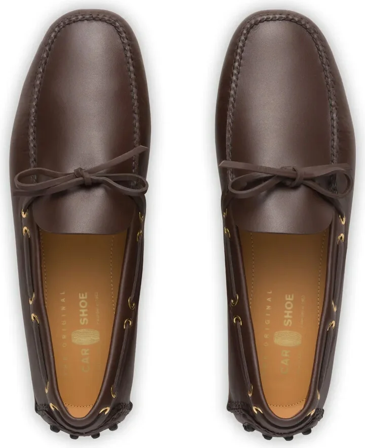 Lux bow-detail leather boat shoes - Image 4