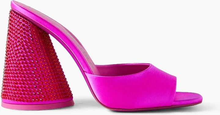 Luz crystal-embellished satin mules