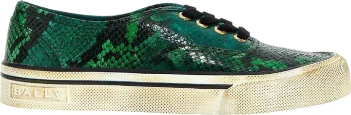 Lyder 6304000 Men's Multideepemerald Snakeskin-Effect Leather Sneakers