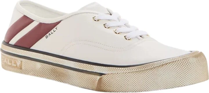 Lyder 6305875 Men's White/Red Leather Sneakers