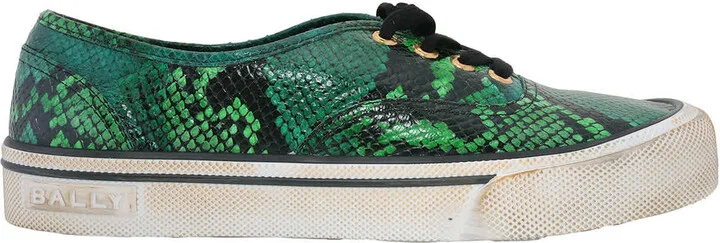 Lyder Snakeskin-Effect Low-Top Sneakers