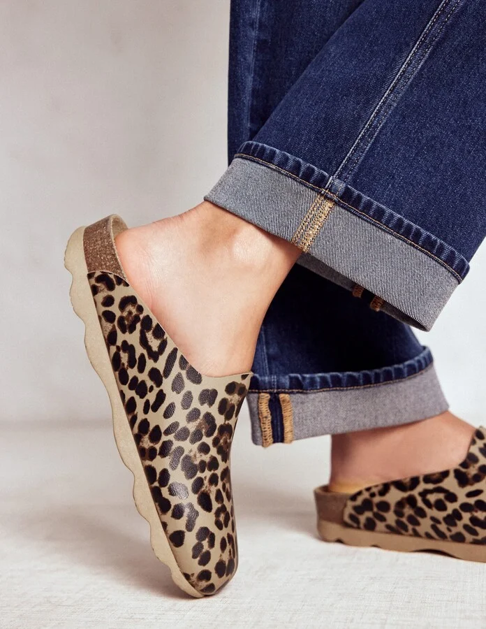 Lyla Colour Block Clogs, Leopard - Image 2