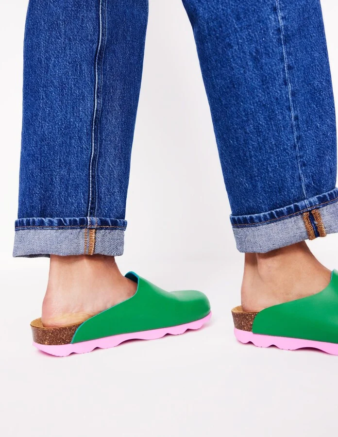Lyla Colour Block Clogs, Leopard - Image 5