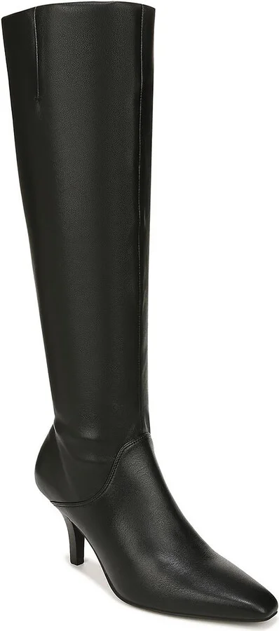 Lyla Womens Faux Leather Wide Calf Knee-High Boots