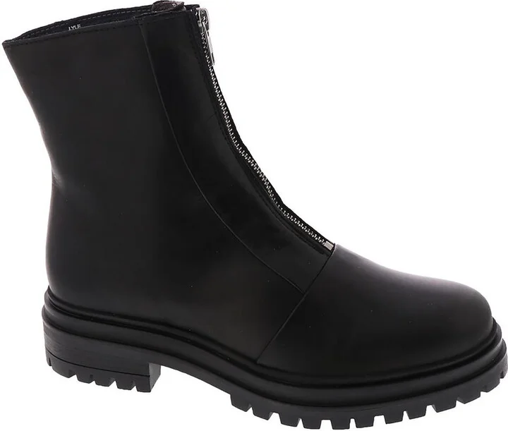 Lyle Womens Zipper Leather Ankle Boots