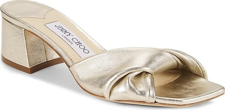 Lyn 45MM Metallic Leather Sandals - Image 2