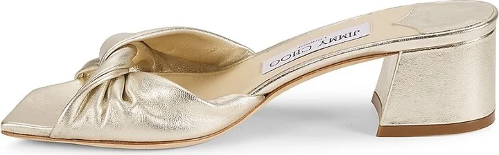 Lyn 45MM Metallic Leather Sandals - Image 4
