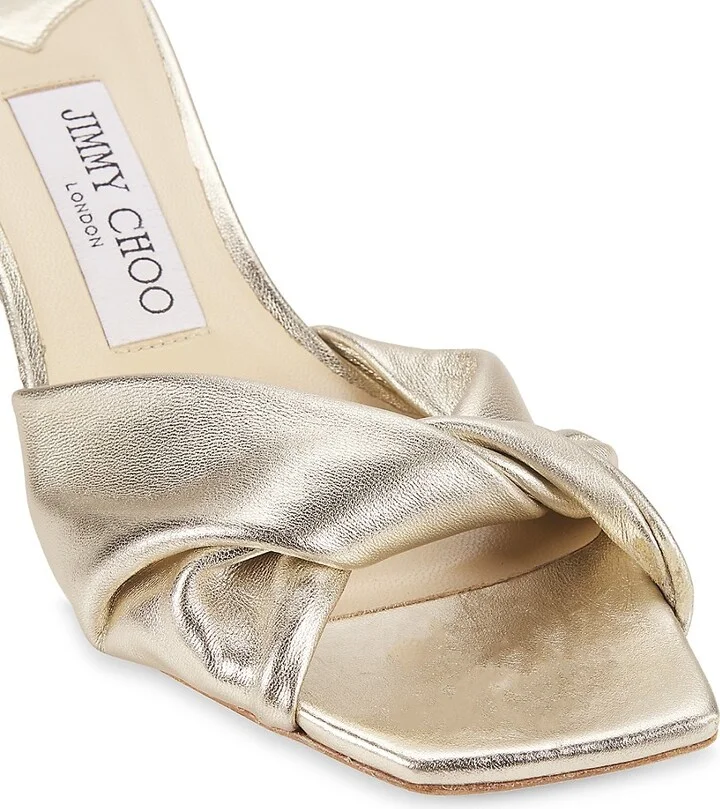 Lyn 45MM Metallic Leather Sandals - Image 6