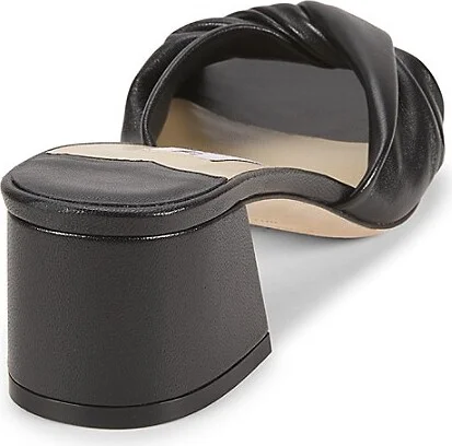 Lyn Heel 45MM Ruched Leather Block-Heel Slide Sandals - Image 3