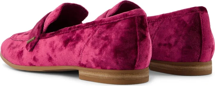 Lynette Burgundy Crushed Velvet Loafer Flat - Image 4