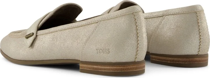 Lynette Champagne Metallic Suede Loafer Flat - Image 3