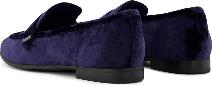 Lynette Navy Crushed Velvet Loafer Flat - Image 4