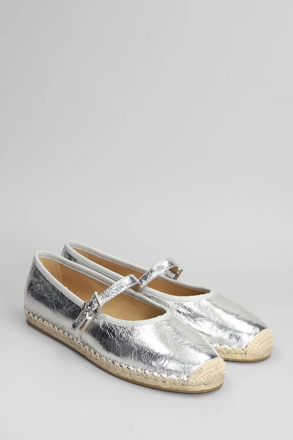 Lynn Espadrilles In Silver Leather - Image 2