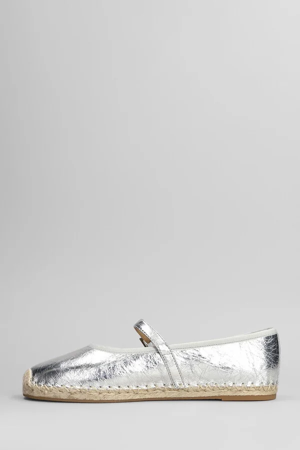Lynn Espadrilles In Silver Leather - Image 3