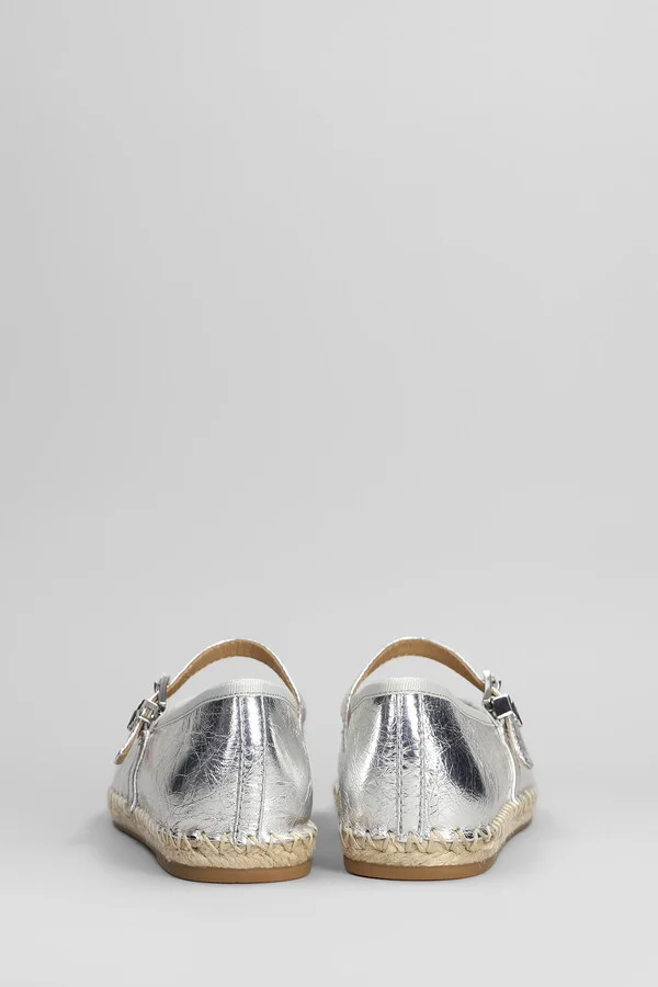 Lynn Espadrilles In Silver Leather - Image 4