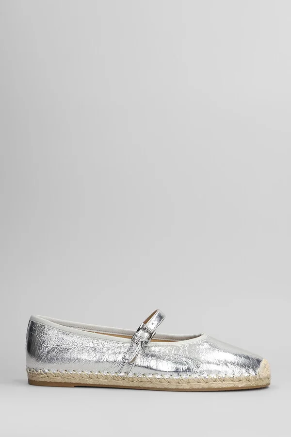 Lynn Espadrilles In Silver Leather
