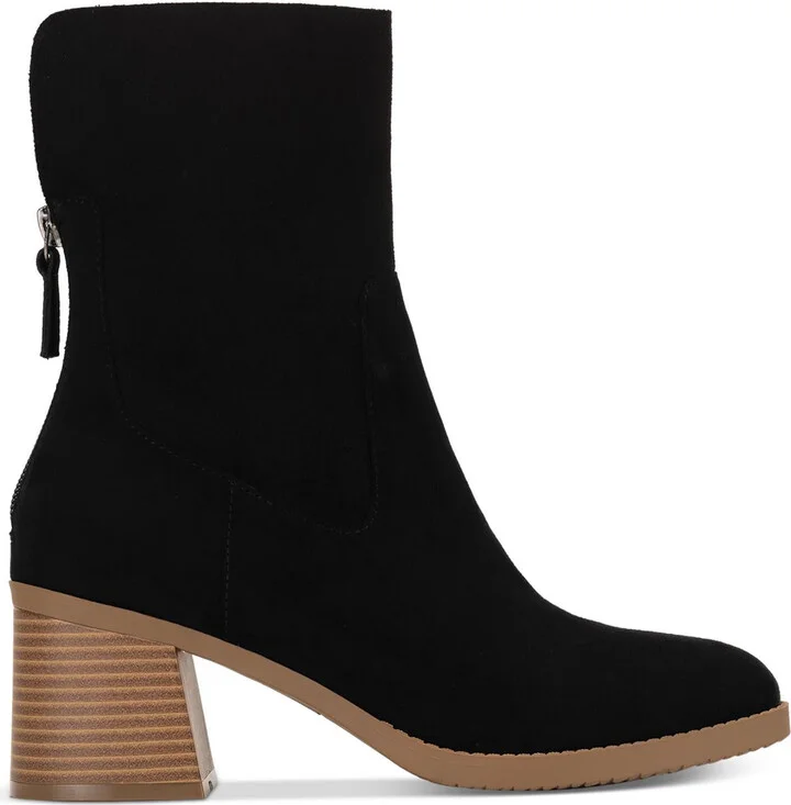 Lyraa Womens Block Heel Laceless Ankle Boots