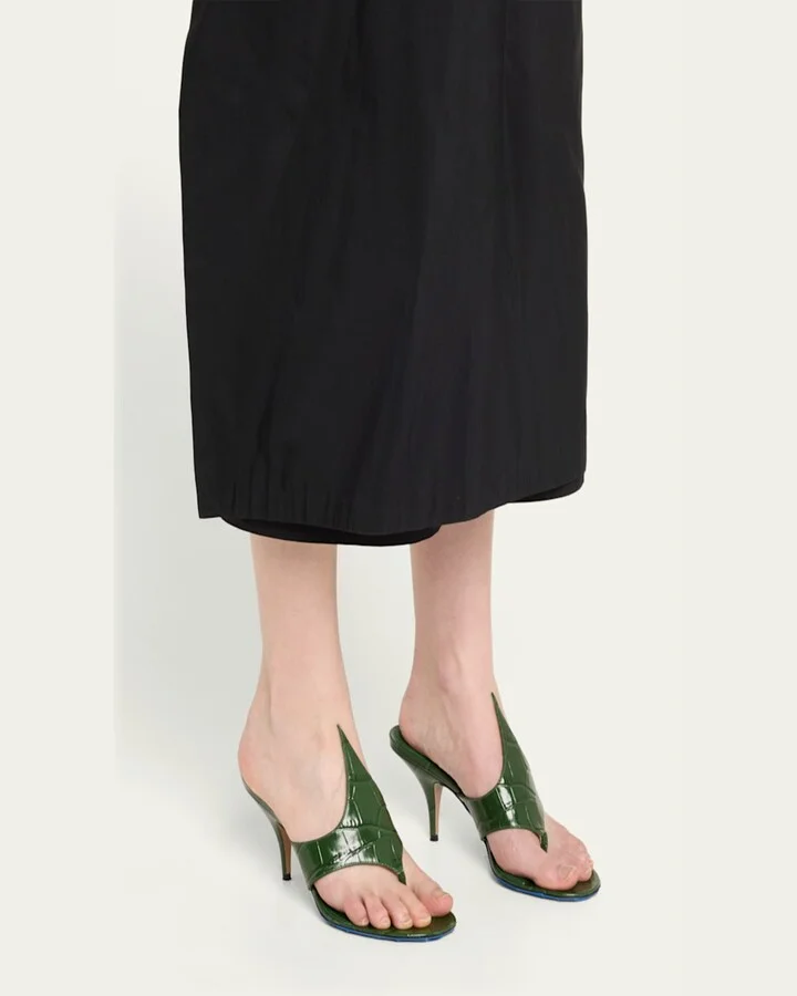 Lyrai Croco Thong Slide Sandals - Image 6