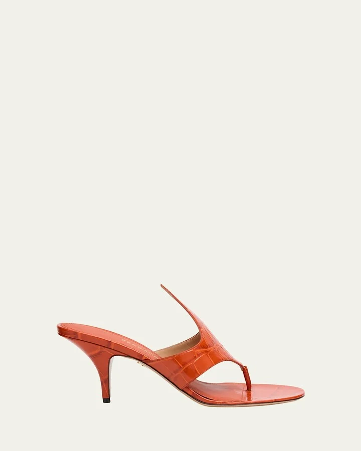 Lyrai Croco Thong Slide Sandals