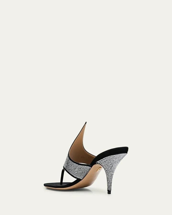 Lyrai Crystal Suede Thong Sandals - Image 3