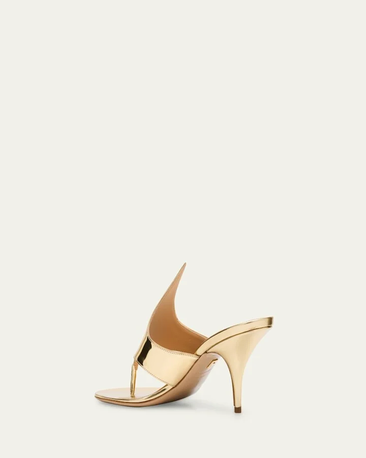 Lyrai Metallic Leather Thong Sandals - Image 3