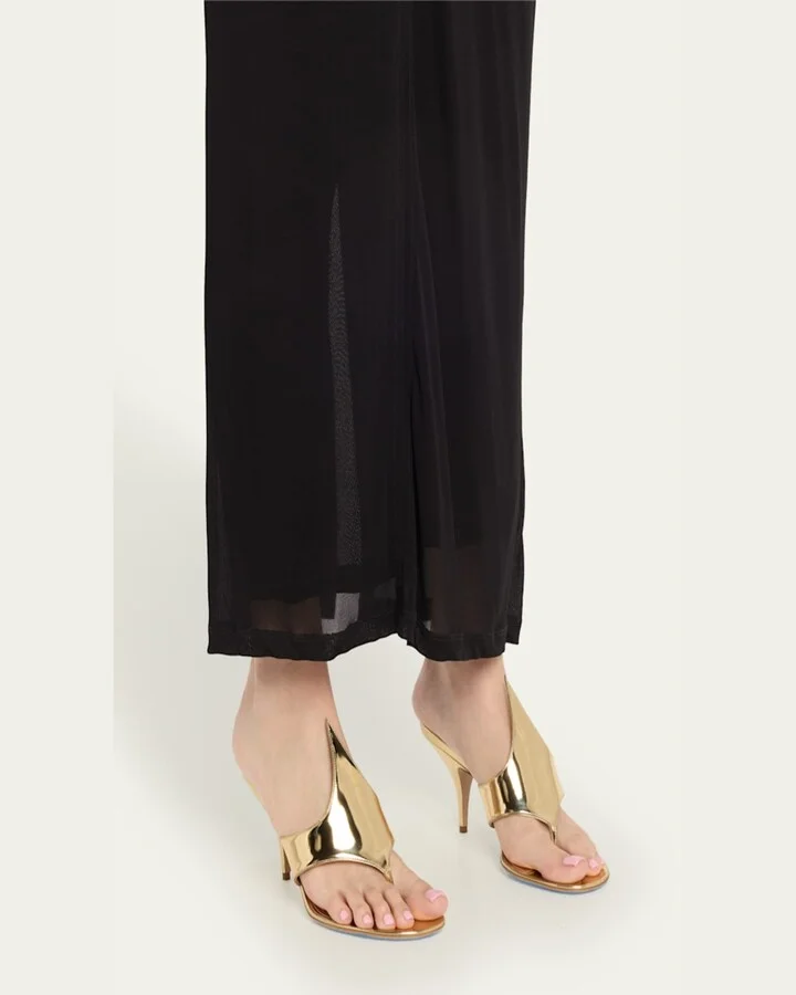 Lyrai Metallic Leather Thong Sandals - Image 4