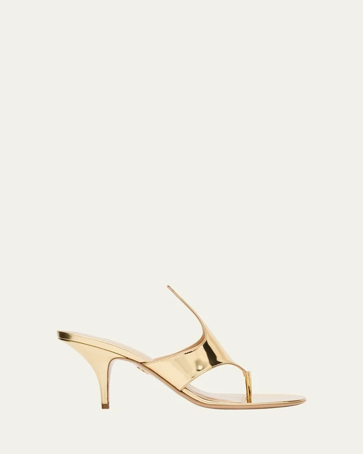 Lyrai Metallic Leather Thong Sandals