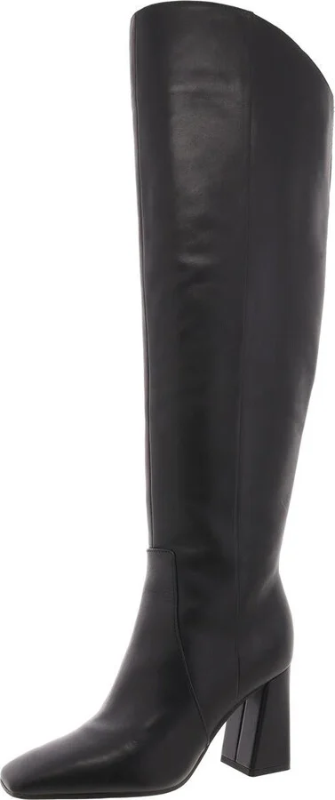 Lyric Womens Leather Square Toe Over-The-Knee Boots