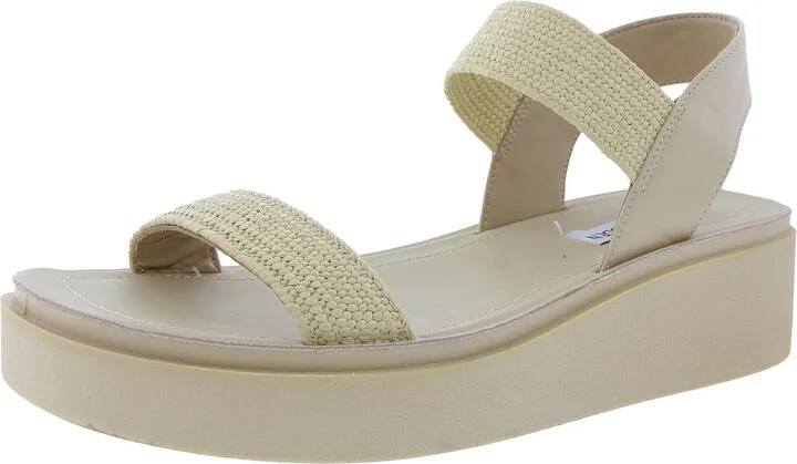 Lyrical Womens Woven Faux Leather Slingback Sandals