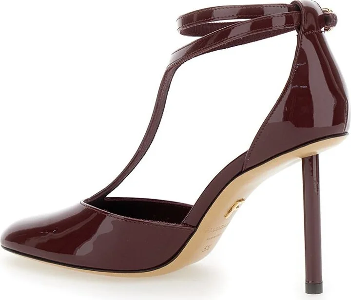 'Lysandra' Bordeaux Pumps With Logo Lettering On The Sole In Leather Woman - Image 2