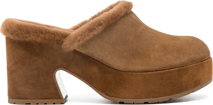 Lyss 95mm suede clogs