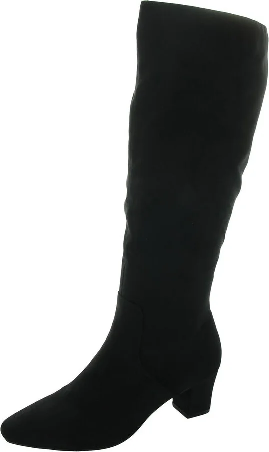 Lyyric Womens Zipper Microfiber Knee-High Boots