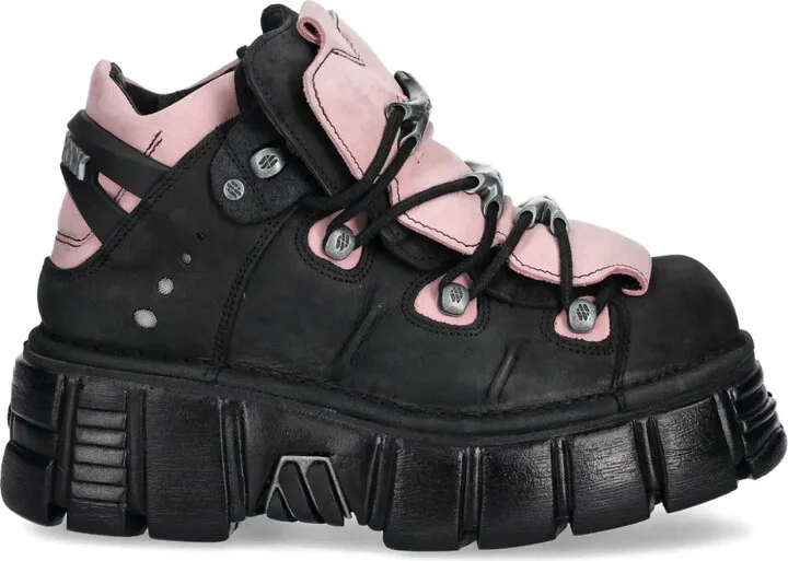 M-106-C26 lace-up chunky sole trainers