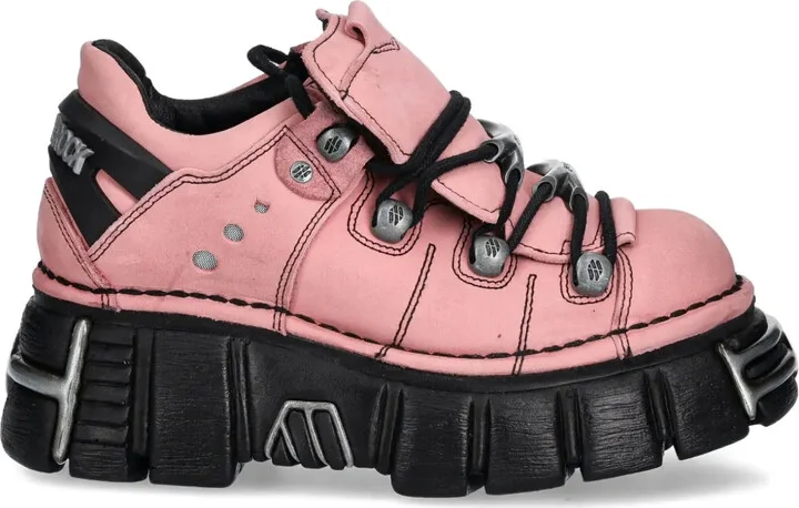 M-120N-C78 lace-up platform trainers