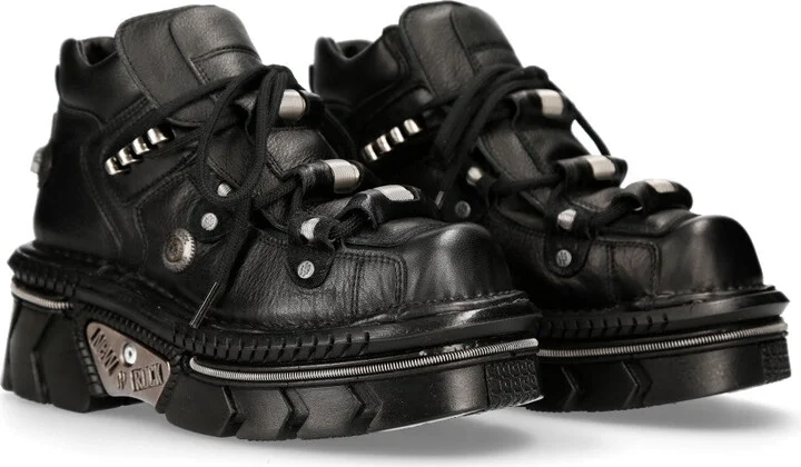 M-215-S6 Metallic Leather Goth Boots