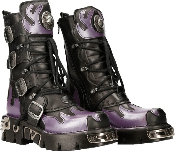 M-591-s5 Flame Boots Leather Gothic