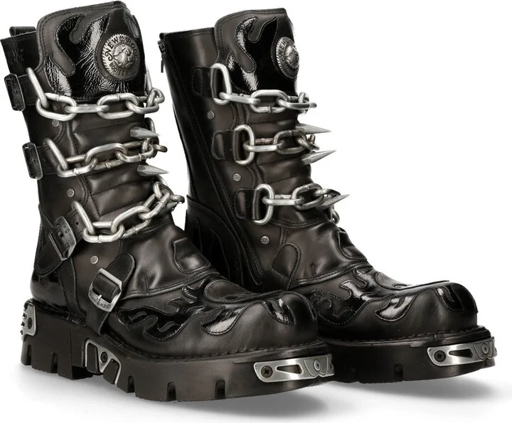 M.727.s1 Leather Skull Flame Reactor Boots