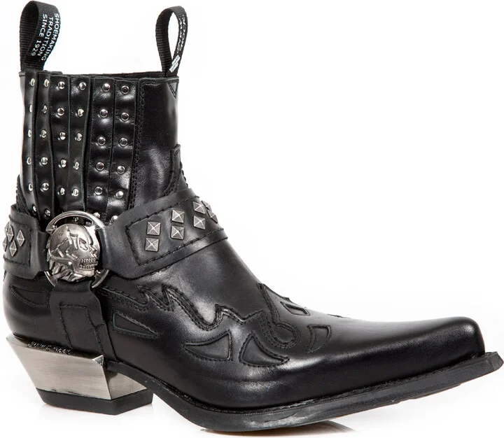 M.7950-S1 Ankle Boots Western Goth Skull Stud