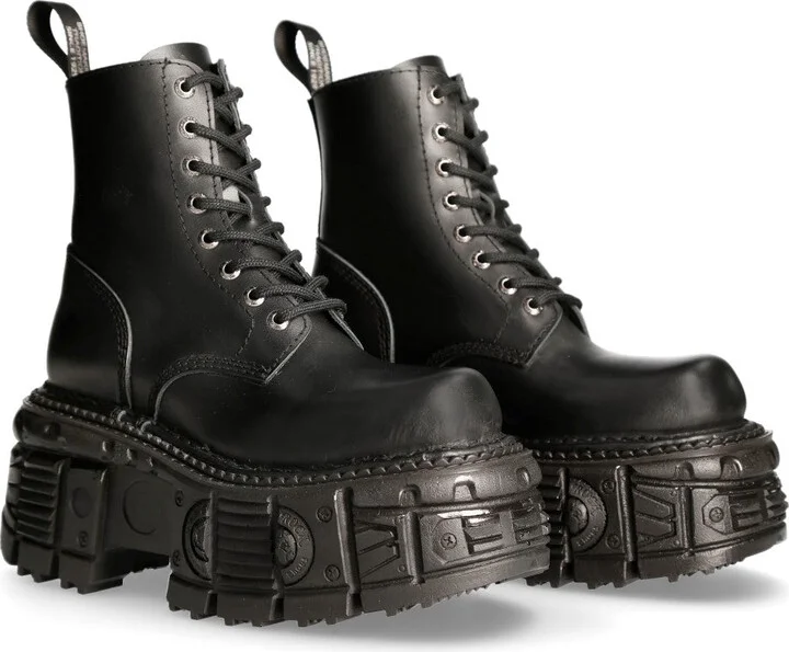 M-MILI084N-S5 Leather Platform Boots