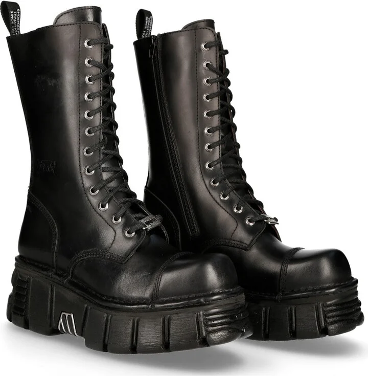 M-MILI211C-C1 Leather Biker Boots
