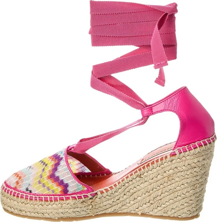 M Missoni Canvas & Leather Wedge Espadrille - Image 2