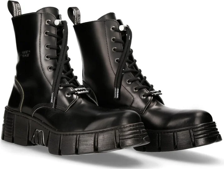 M-WALL026N-C5 Boots Leather Wall Ankle Tower