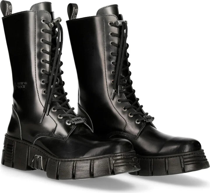 M-WALL027N-C2 Boots Leather Wall Biker Tower