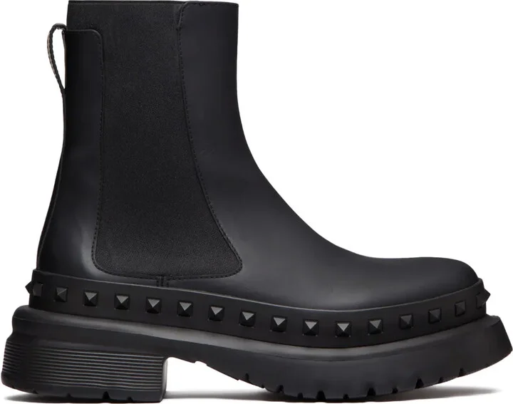 M-Way Rockstud leather ankle boots
