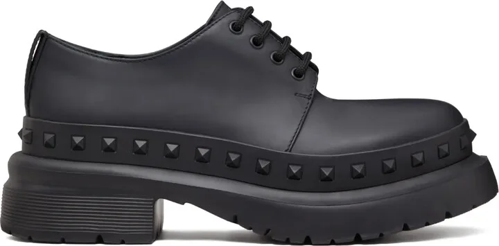 M-Way Rockstud leather Derby shoes