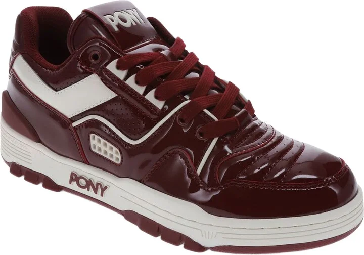 Burgundy/off White