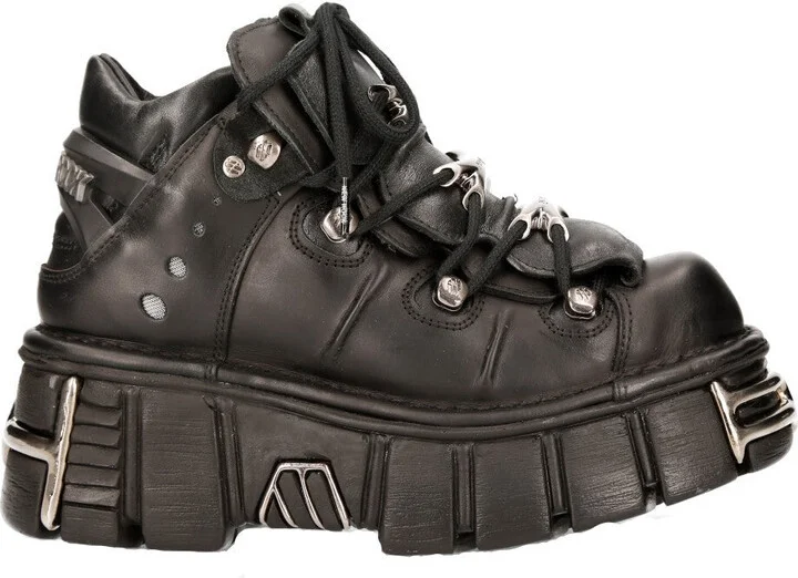 M106-s1 Metallic Leather Gothic Boots
