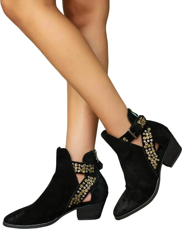 M33 Meli Suede Ankle Booties In Black