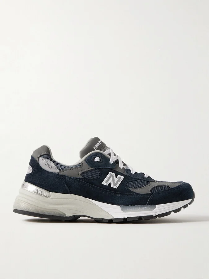 M992 Leather-Trimmed Suede, Nubuck and Mesh Sneakers